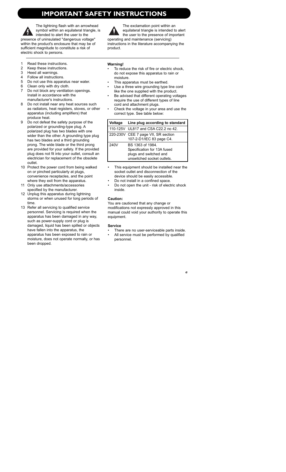 Important safety instructions | TC-Helicon Quintet Manual User Manual | Page 3 / 25