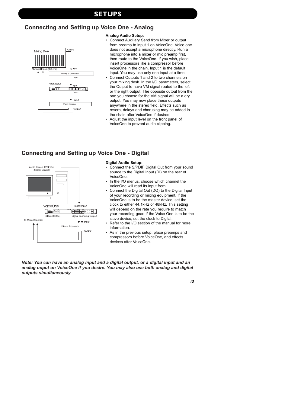 Setups | TC-Helicon VoiceOne Manual User Manual | Page 15 / 43