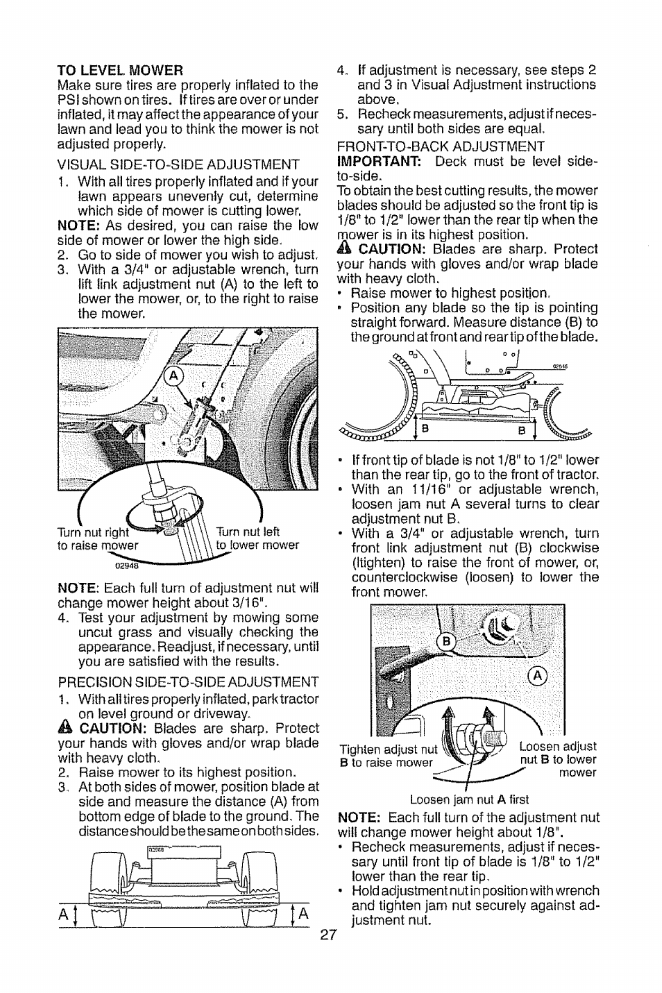 To level mower | Craftsman 917.28948 User Manual | Page 27 / 72