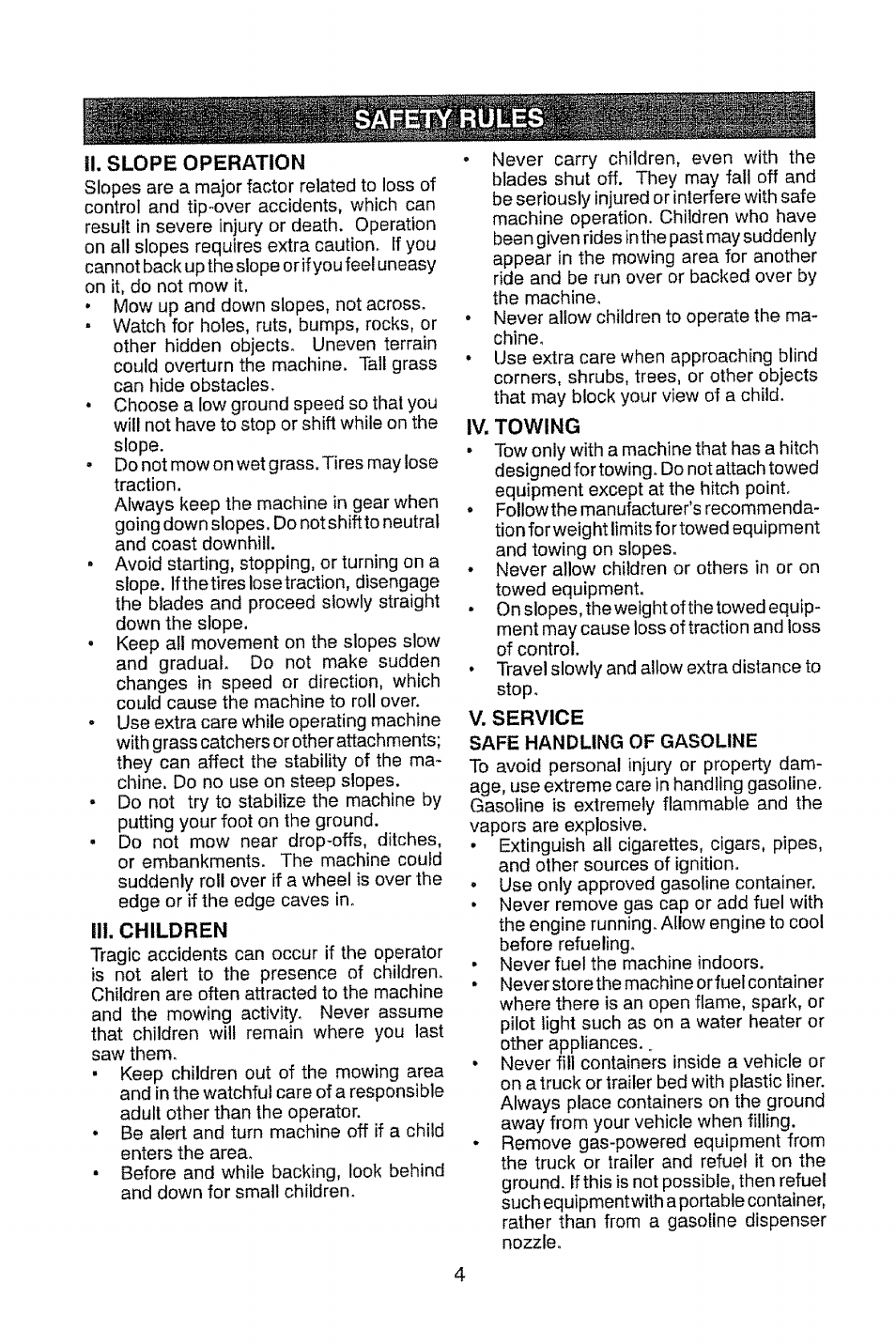 Safe handling of gasoline | Craftsman 917.28948 User Manual | Page 4 / 72
