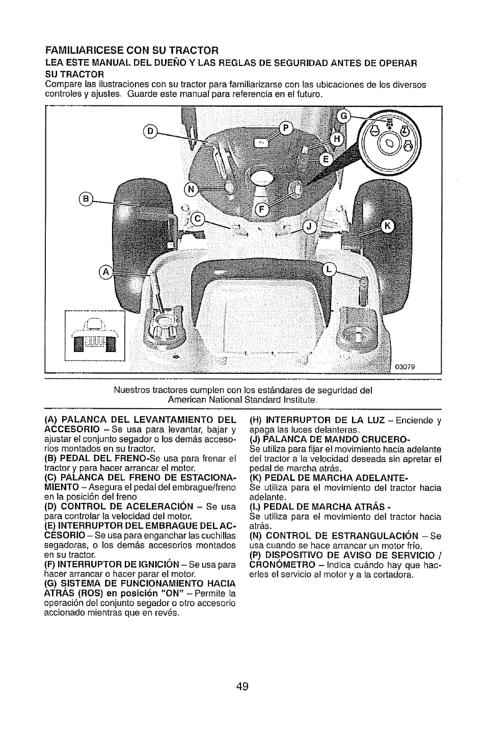 Familiaricese con su tractor | Craftsman 917.28948 User Manual | Page 49 / 72