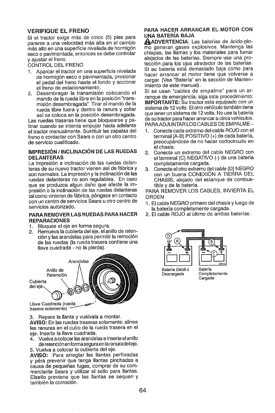 Verifique el freno | Craftsman 917.28948 User Manual | Page 64 / 72