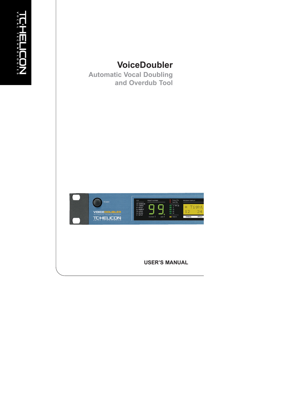 TC-Helicon VoiceDoubler Manual User Manual | 21 pages