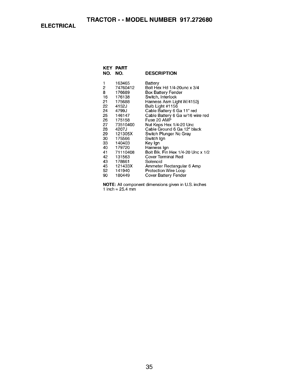 Electrical | Craftsman 917.272680 User Manual | Page 35 / 60