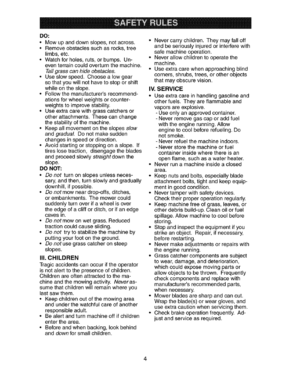 Do not | Craftsman 917.272680 User Manual | Page 4 / 60