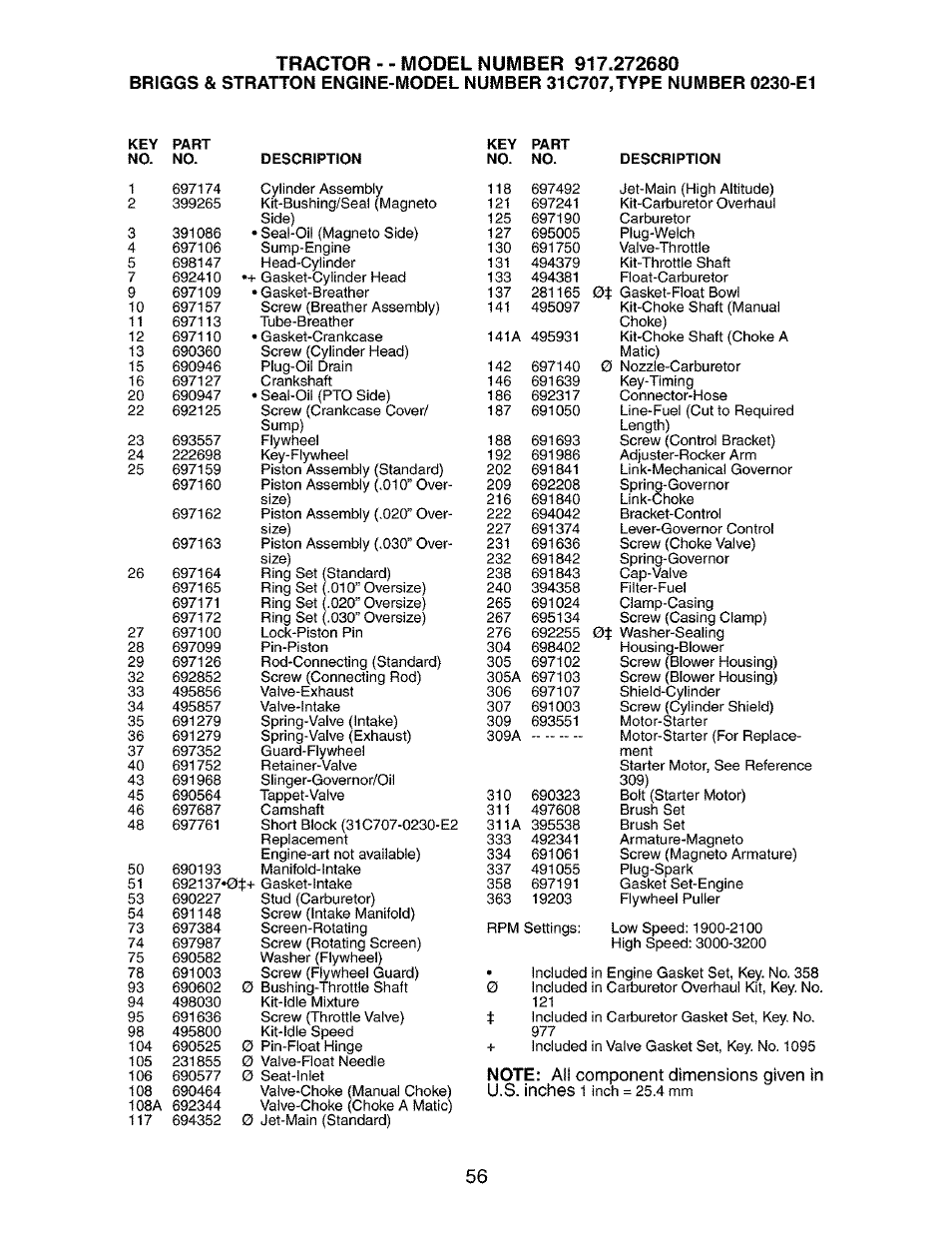 Notje | Craftsman 917.272680 User Manual | Page 56 / 60