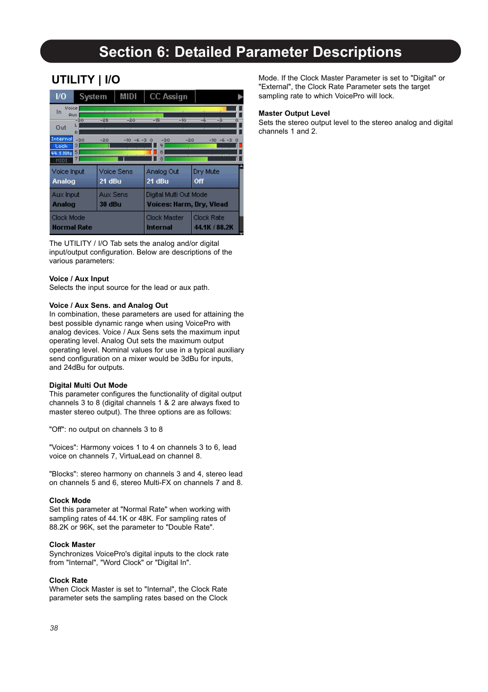 Utility | i/o | TC-Helicon VoicePro User Manual | Page 38 / 77