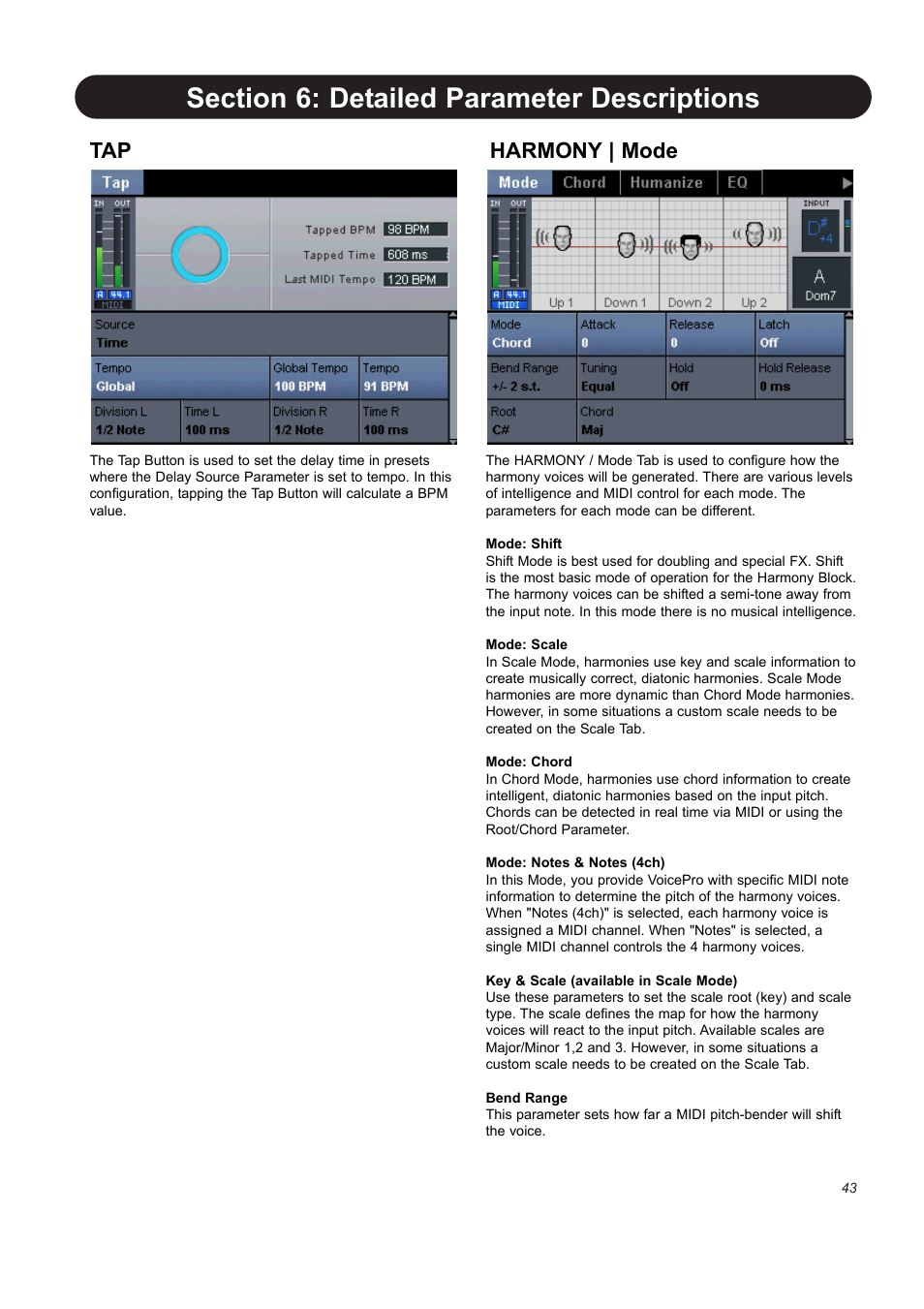 Harmony | mode | TC-Helicon VoicePro User Manual | Page 43 / 77