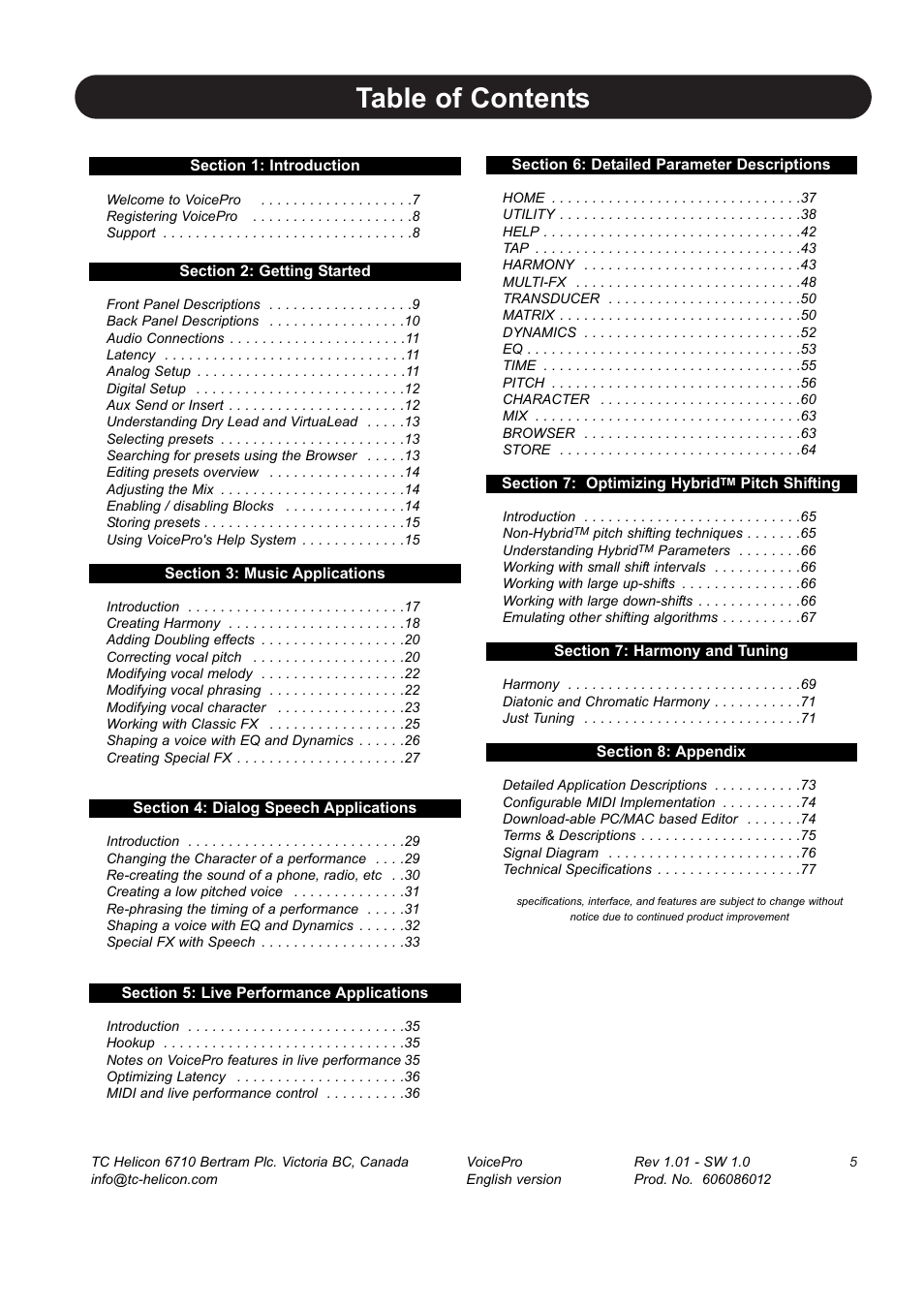 TC-Helicon VoicePro User Manual | Page 5 / 77