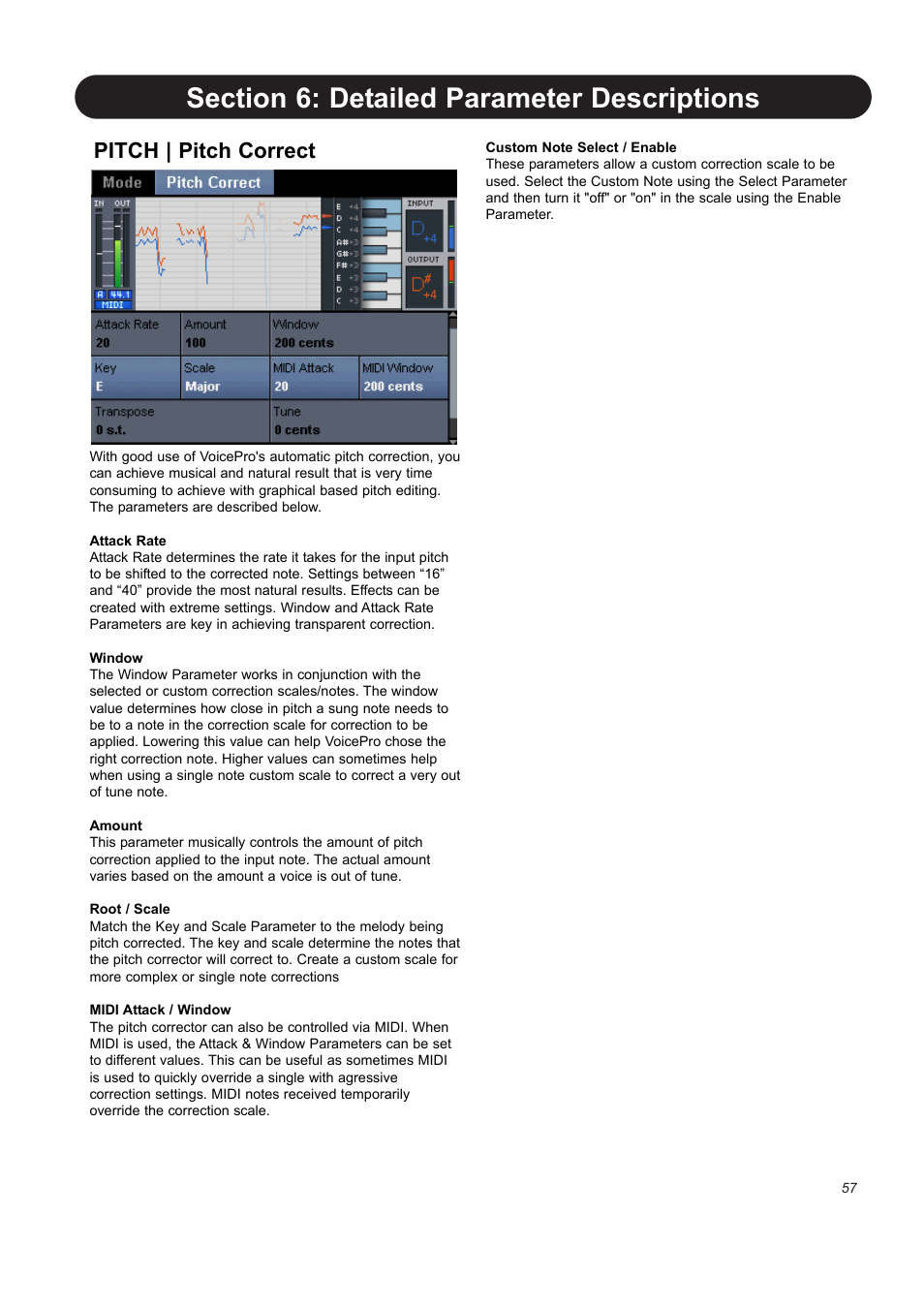 Pitch | pitch correct | TC-Helicon VoicePro User Manual | Page 57 / 77