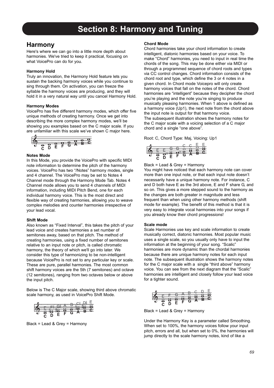 Harmony | TC-Helicon VoicePro User Manual | Page 69 / 77