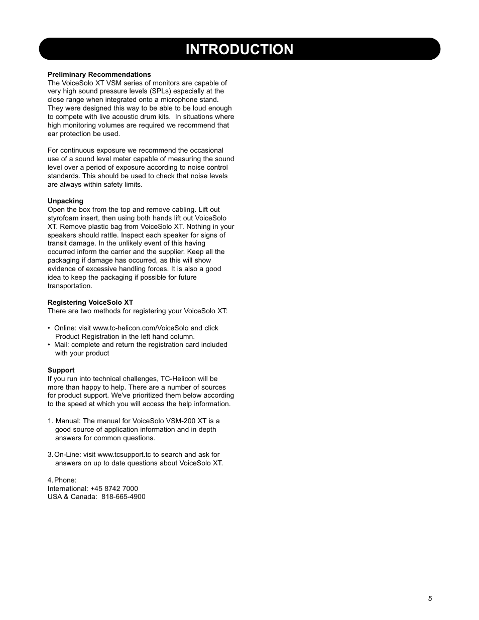 Introduction | TC-Helicon VoiceSolo VSM-200 XT User Manual | Page 7 / 16