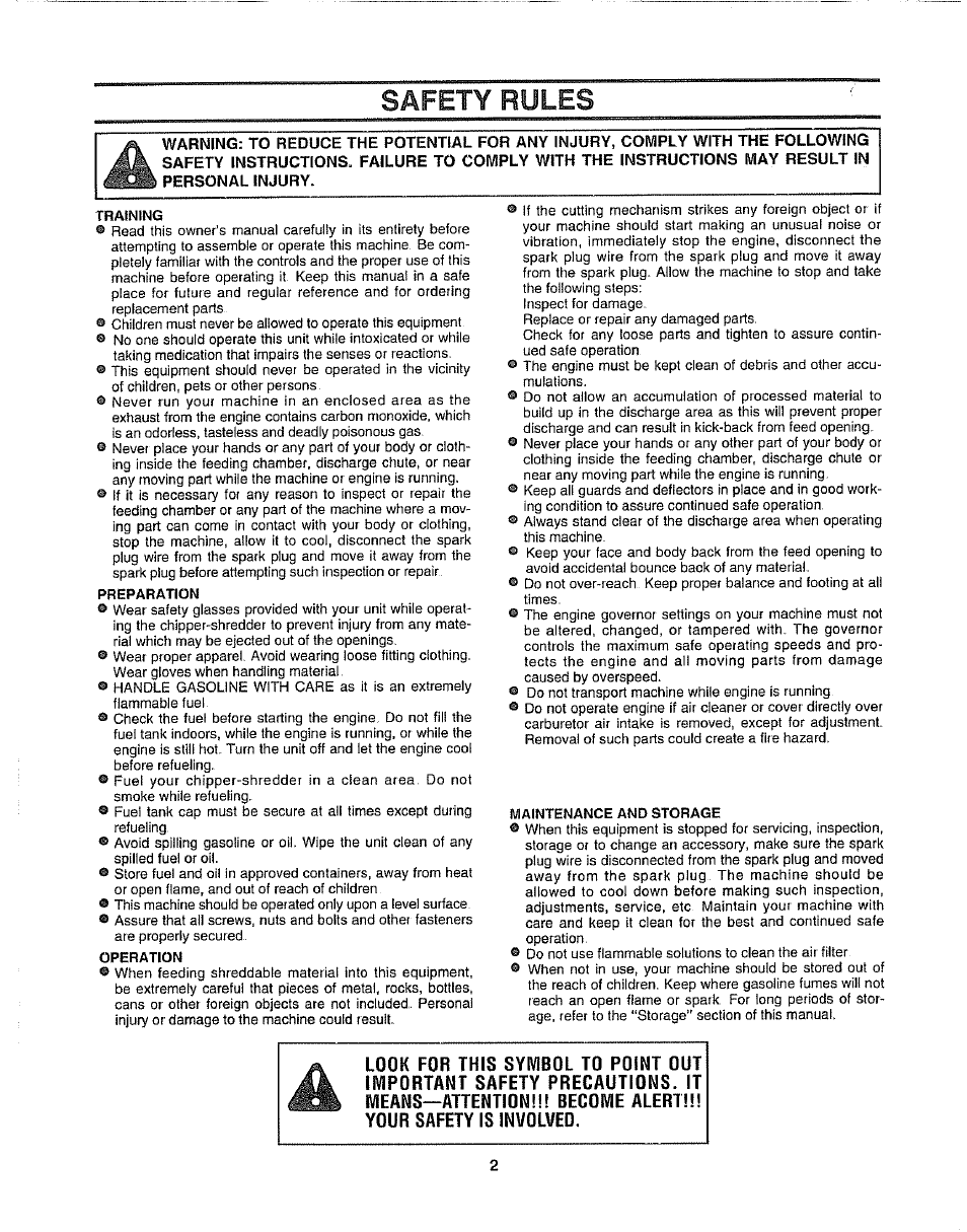 Safety rules | Craftsman 247.795861 User Manual | Page 2 / 16