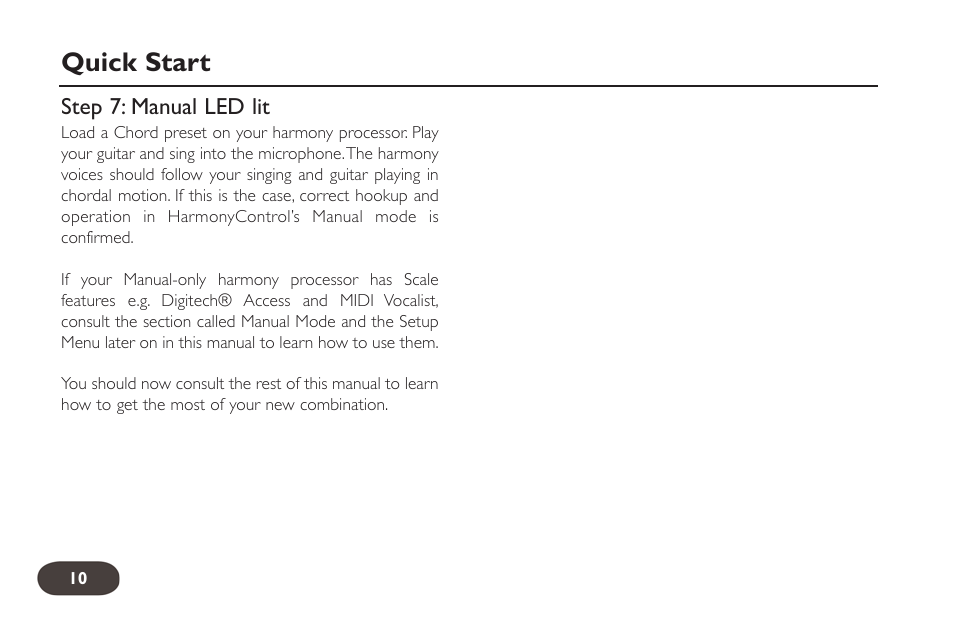 Quick start | TC-Helicon HarmonyControl Guitar User Manual | Page 9 / 24