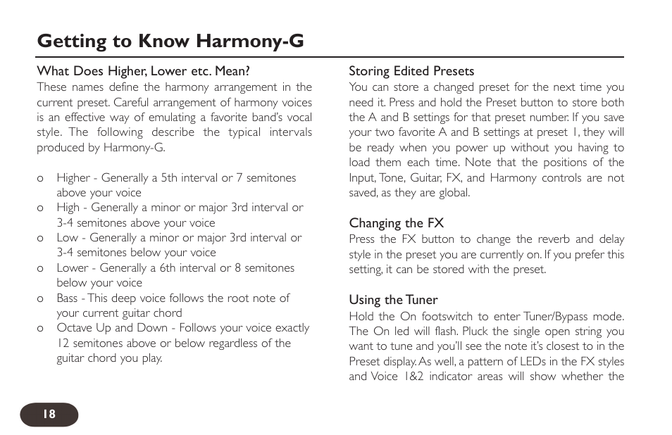 Getting to know harmony-g | TC-Helicon VoiceTone Harmony-G Manual User Manual | Page 17 / 24