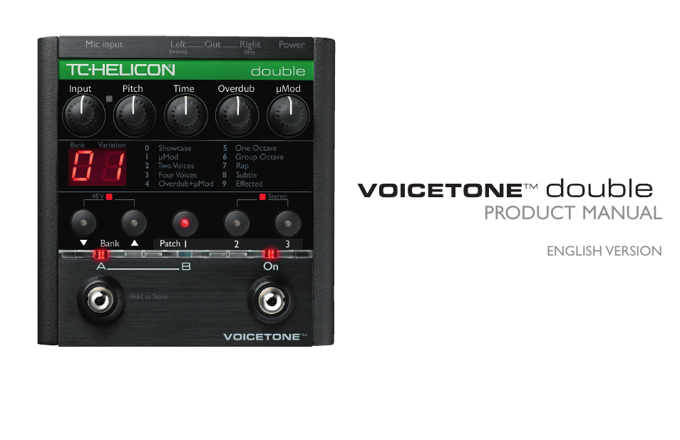 TC-Helicon VoiceTone Double User Manual | 25 pages