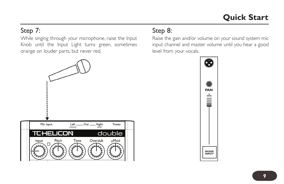 Quick start | TC-Helicon VoiceTone Double User Manual | Page 8 / 25