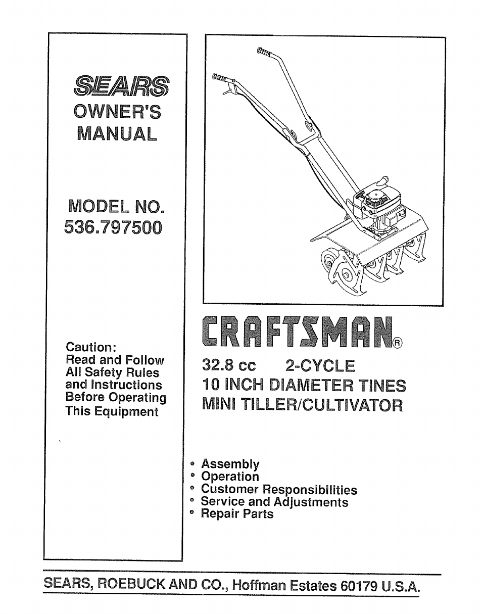 Craftsman 536.797500 User Manual | 20 pages