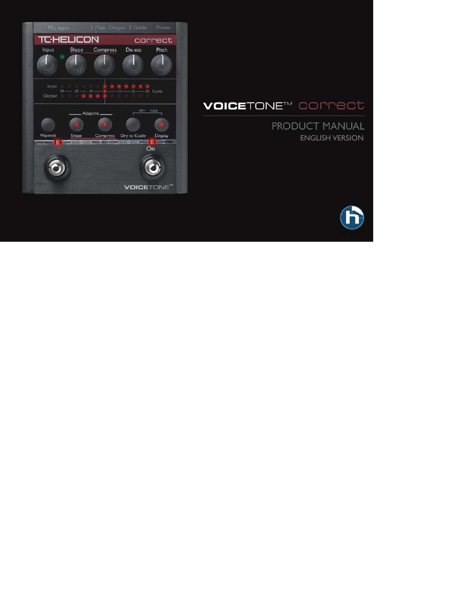 TC-Helicon VoiceTone Correct User Manual | 35 pages