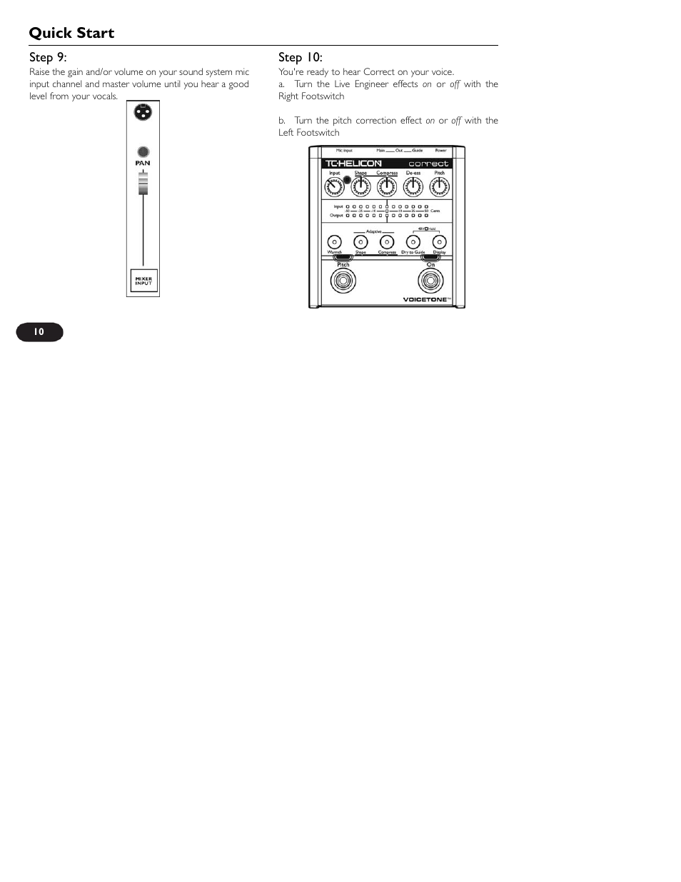 Quick start | TC-Helicon VoiceTone Correct User Manual | Page 10 / 35