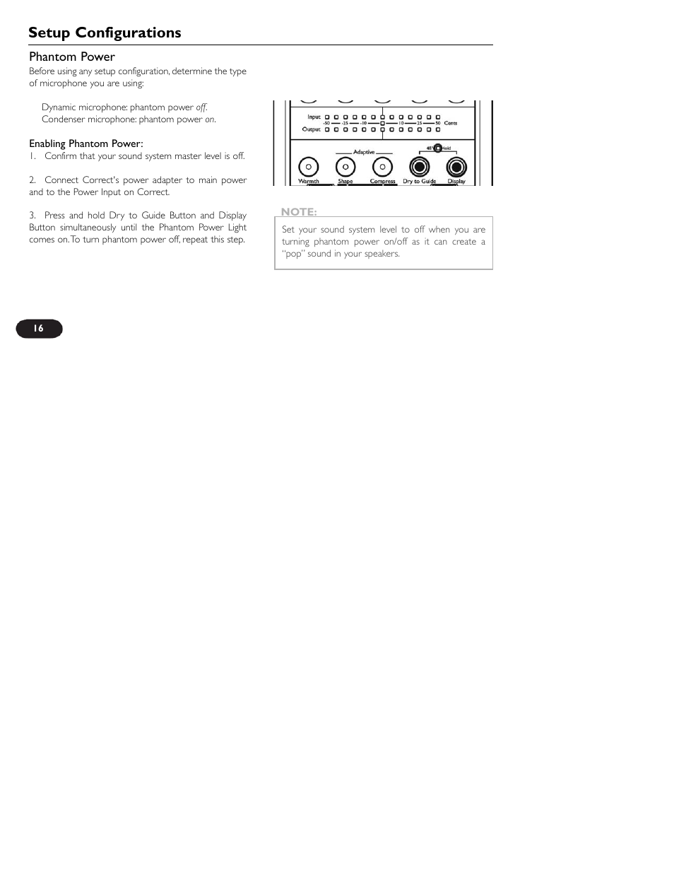 Setup configurations | TC-Helicon VoiceTone Correct User Manual | Page 16 / 35