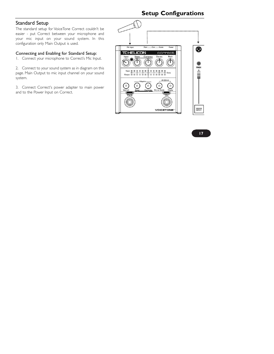 Setup configurations | TC-Helicon VoiceTone Correct User Manual | Page 17 / 35