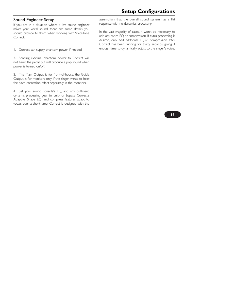 Setup configurations | TC-Helicon VoiceTone Correct User Manual | Page 19 / 35