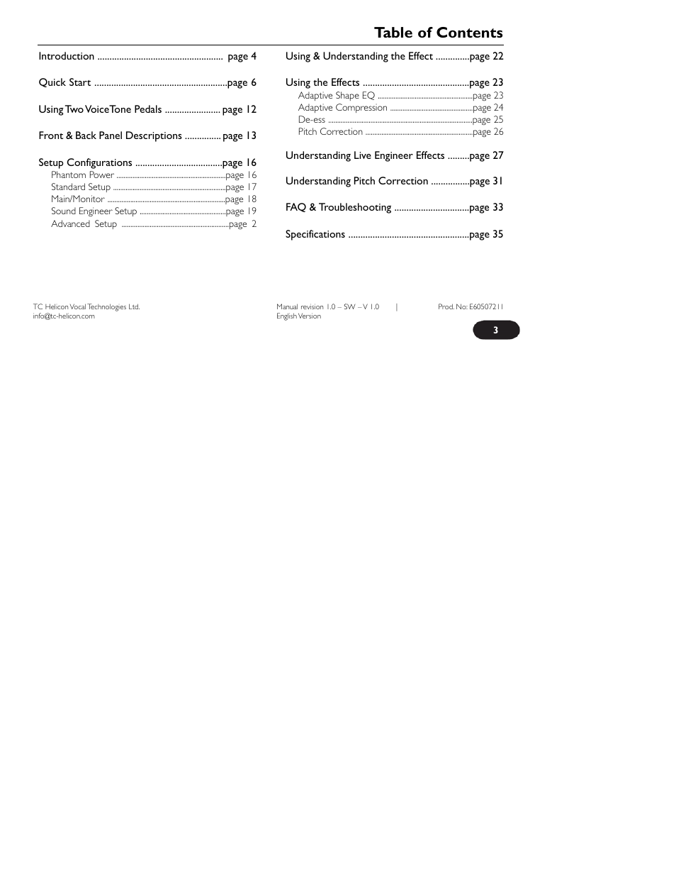 TC-Helicon VoiceTone Correct User Manual | Page 3 / 35