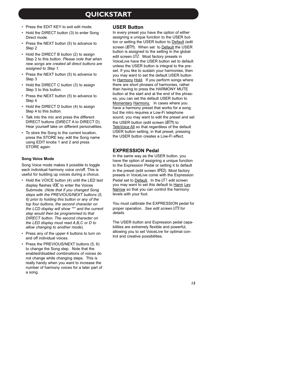 Quickstart | TC-Helicon VoiceLive Manual User Manual | Page 15 / 59