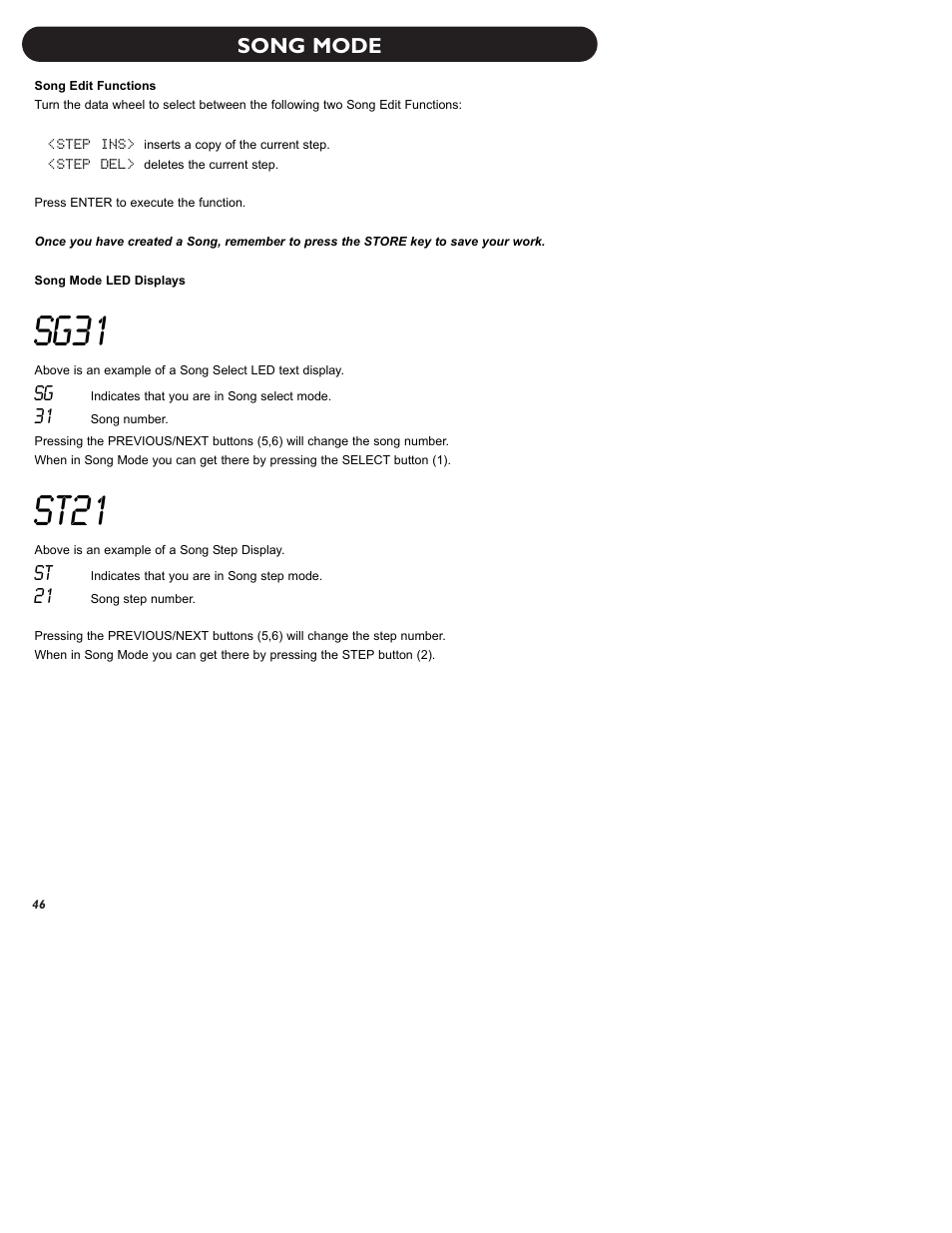 Sg31, St21, Song mode | TC-Helicon VoiceLive Manual User Manual | Page 48 / 59