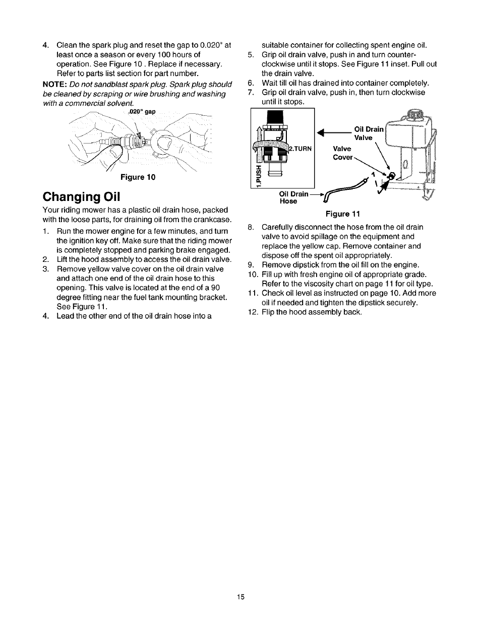 Changing oil | Craftsman 247.27022 User Manual | Page 15 / 72