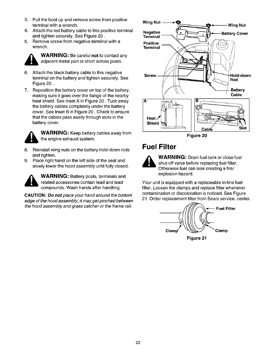 Fuel filter | Craftsman 247.27022 User Manual | Page 22 / 72