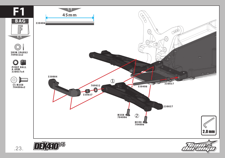 45mm | Team Durango DEX410 v4 User Manual | Page 23 / 80