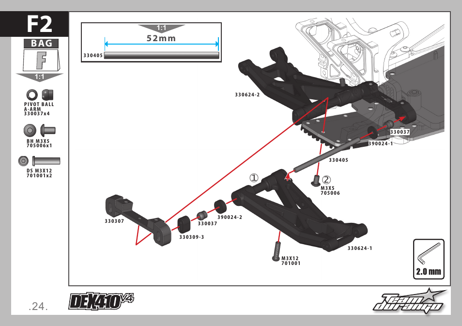 52mm | Team Durango DEX410 v4 User Manual | Page 24 / 80