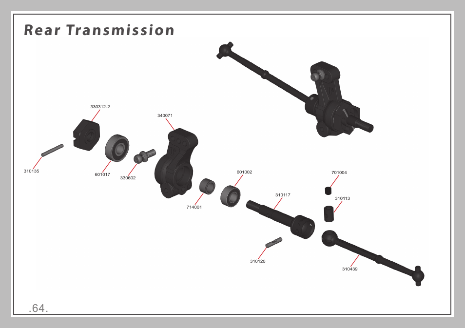 Rear transmission | Team Durango DEX410 v4 User Manual | Page 64 / 80
