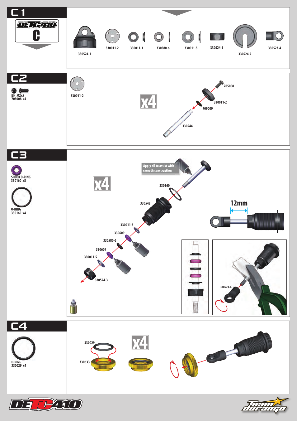 C1 c2 c3, 12mm | Team Durango DETC410 User Manual | Page 13 / 48