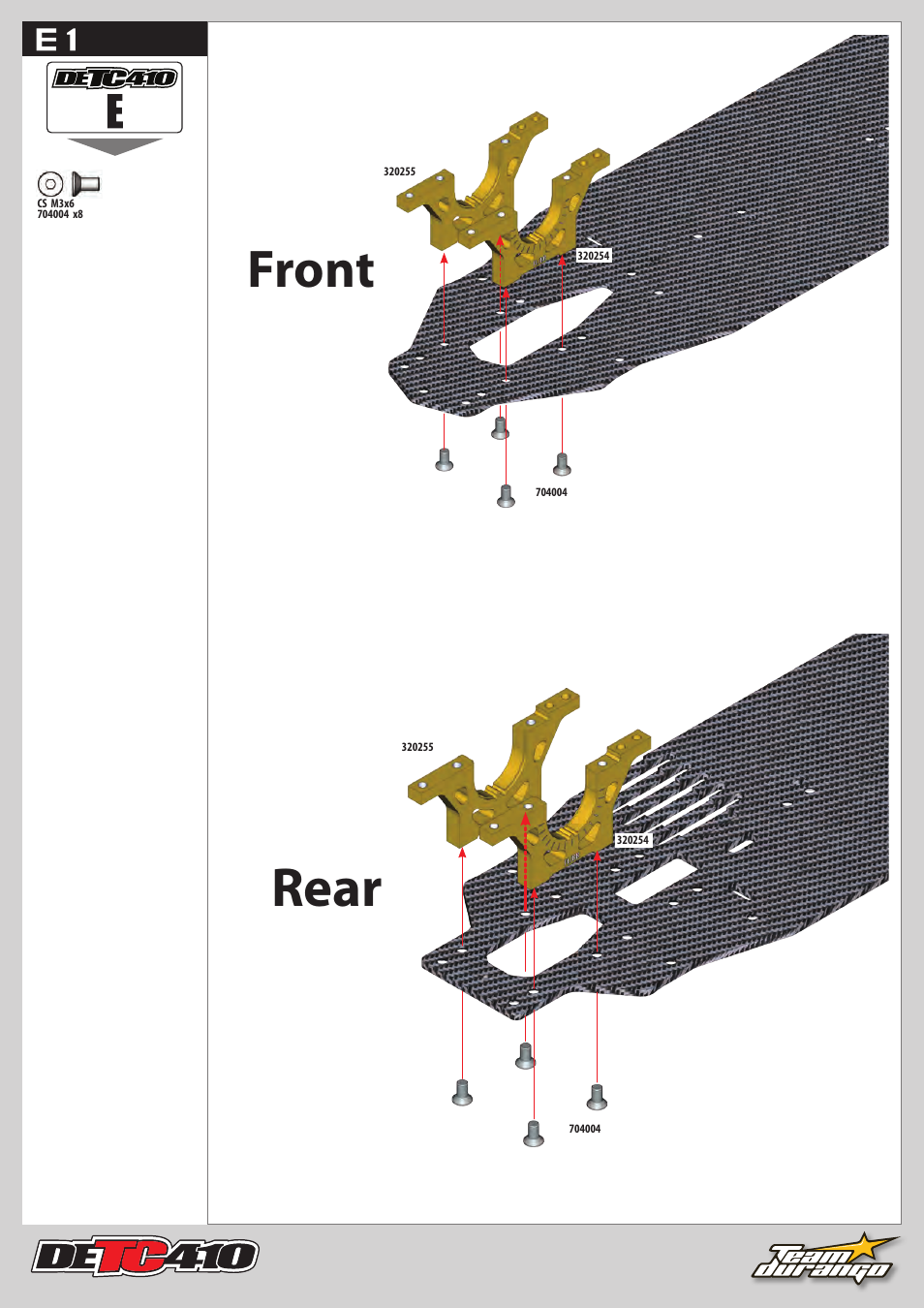 Rear, Front | Team Durango DETC410 User Manual | Page 16 / 48