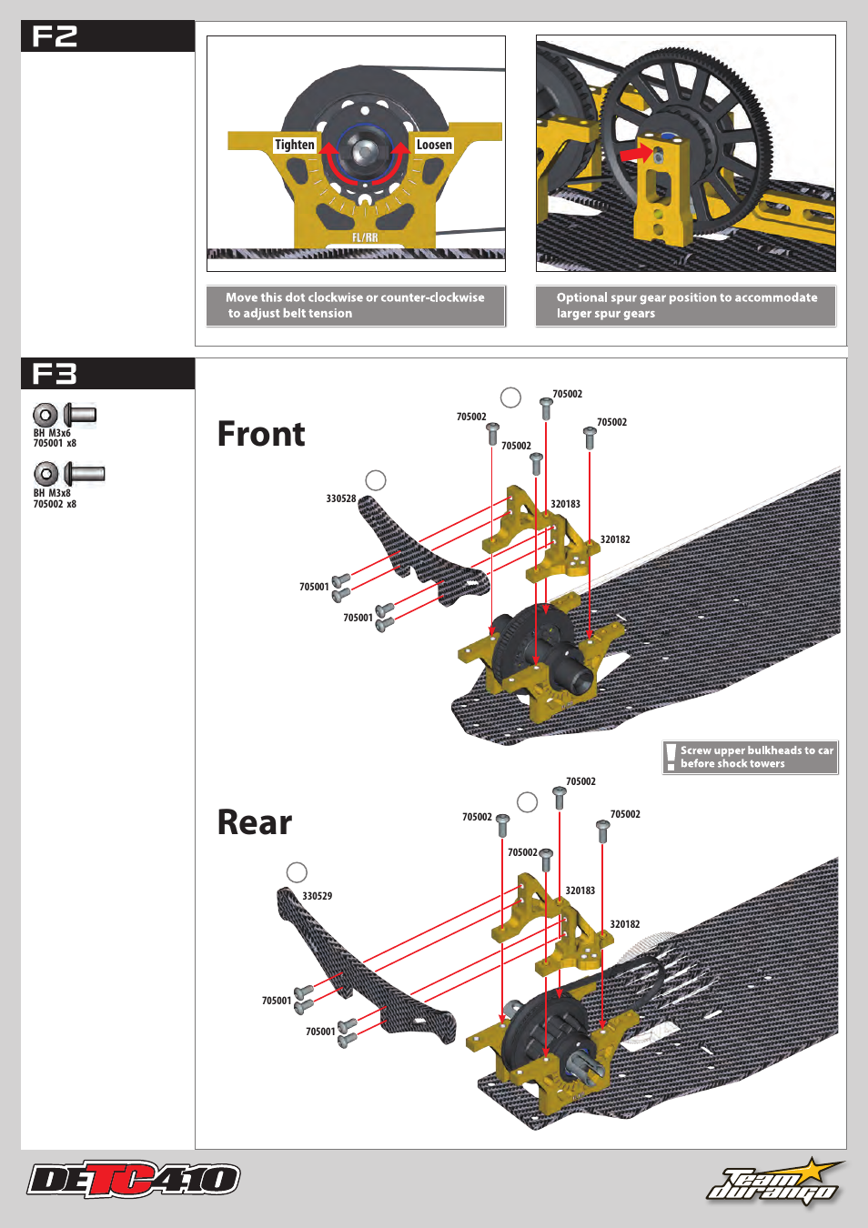 Front rear, F3 f2 | Team Durango DETC410 User Manual | Page 19 / 48