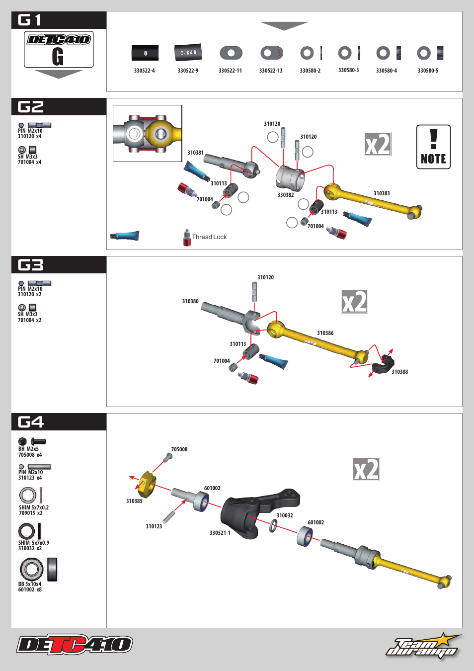 G2 g3 g4 g1 | Team Durango DETC410 User Manual | Page 20 / 48