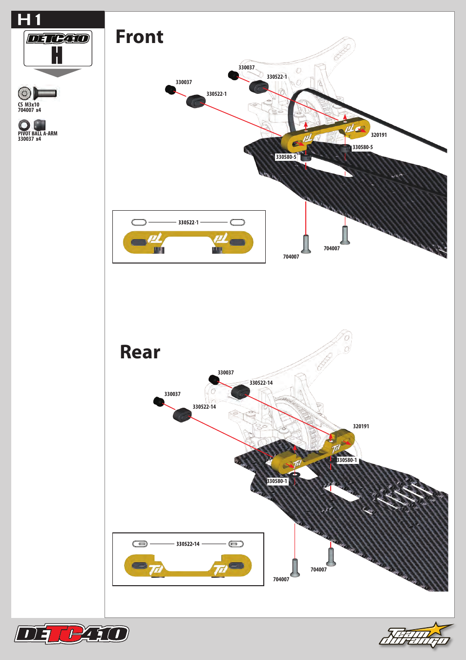 Front rear | Team Durango DETC410 User Manual | Page 23 / 48