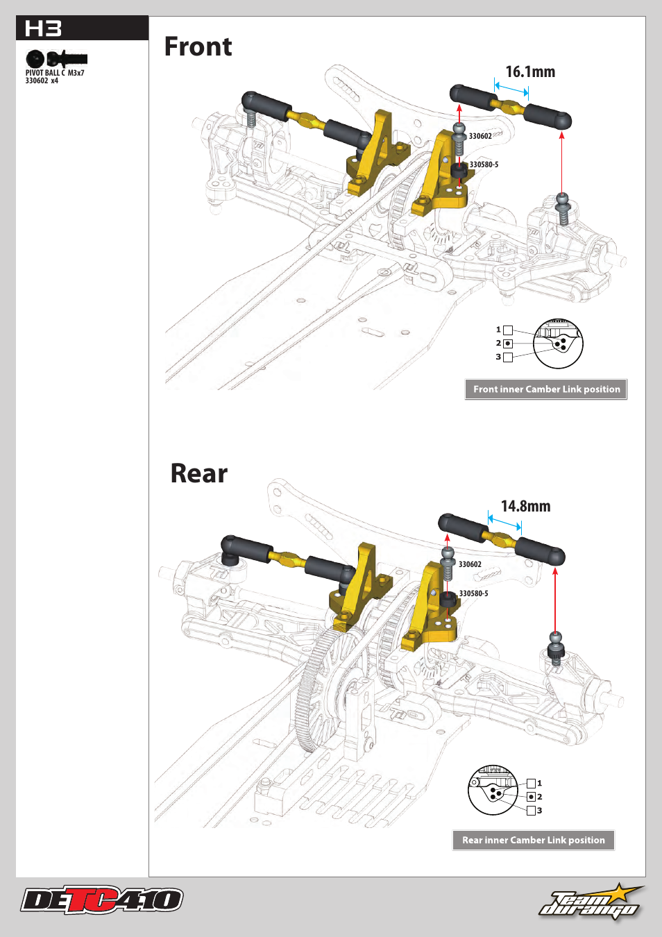 Front rear | Team Durango DETC410 User Manual | Page 25 / 48