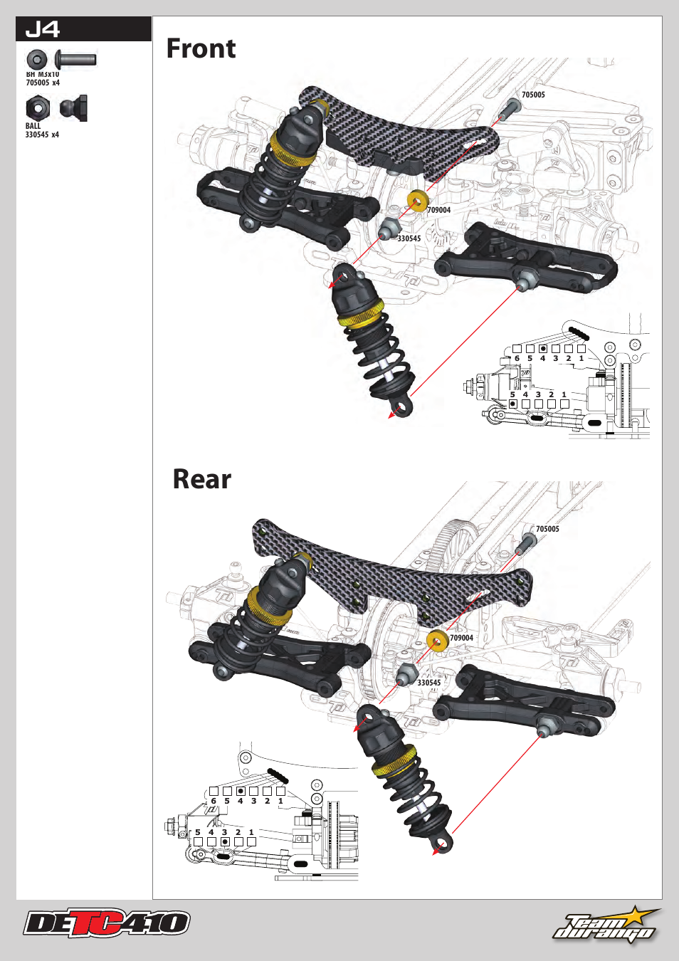 Front rear | Team Durango DETC410 User Manual | Page 32 / 48