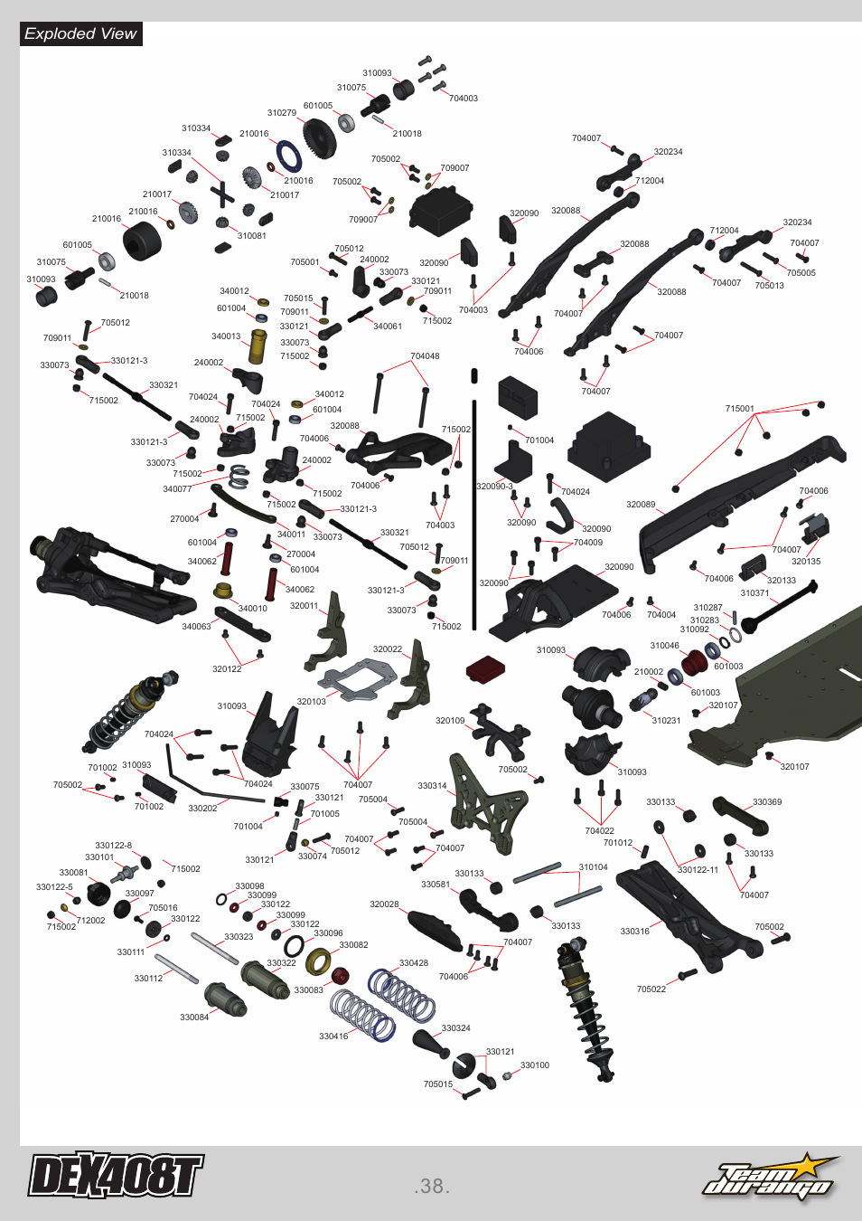 Exploded view | Team Durango DEX408T User Manual | Page 38 / 44