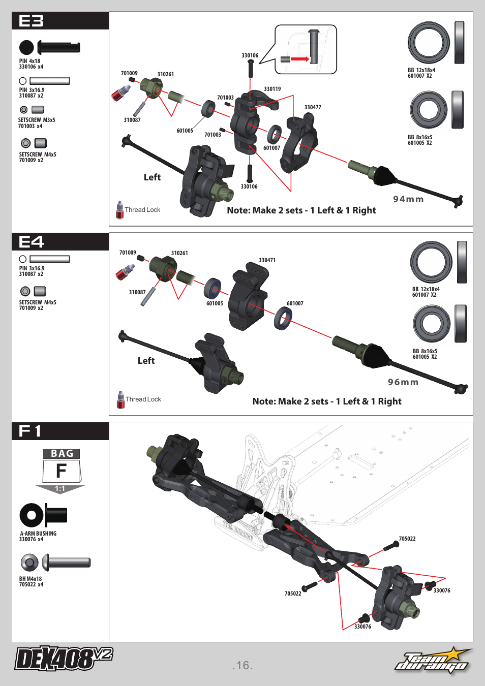 E3 e4 f1, 94mm 96mm | Team Durango DEX408 v2 User Manual | Page 16 / 44