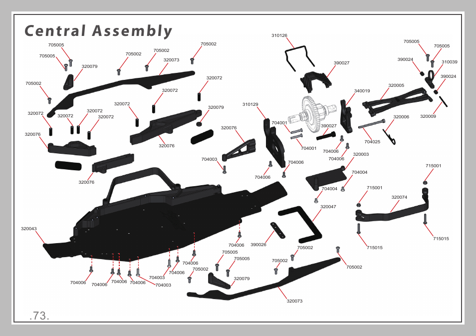 Central assembly | Team Durango DESC410R v2 User Manual | Page 73 / 84