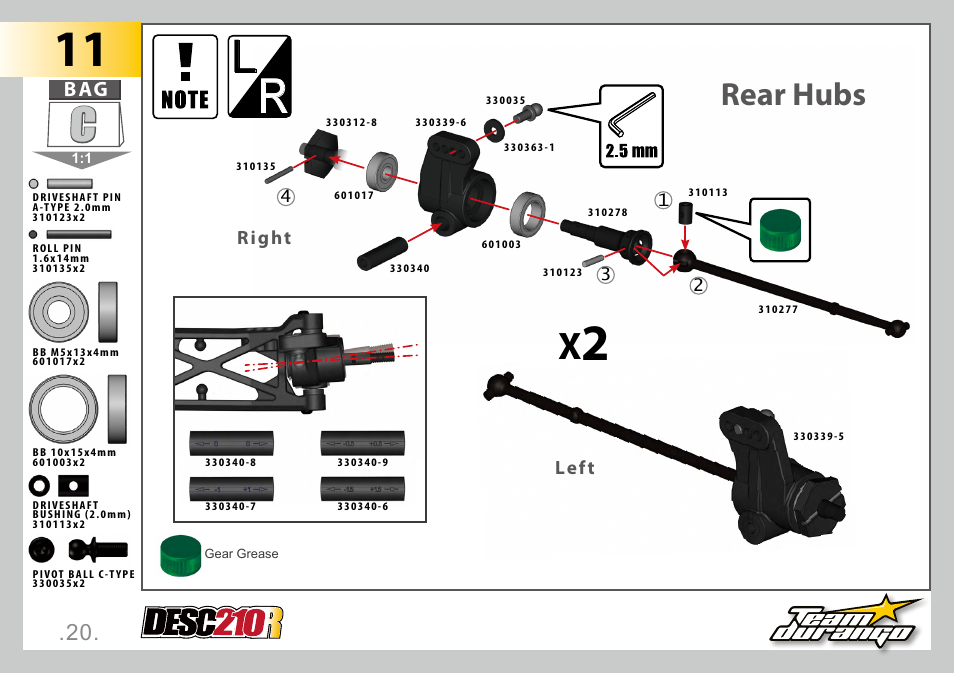 Rear hubs | Team Durango DESC210R User Manual | Page 20 / 80