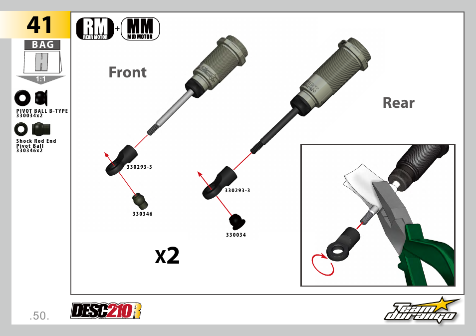 Rear front | Team Durango DESC210R User Manual | Page 50 / 80