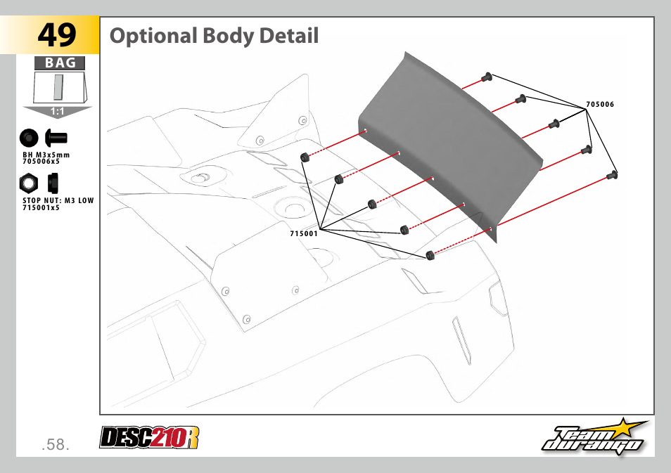 Optional body detail | Team Durango DESC210R User Manual | Page 58 / 80