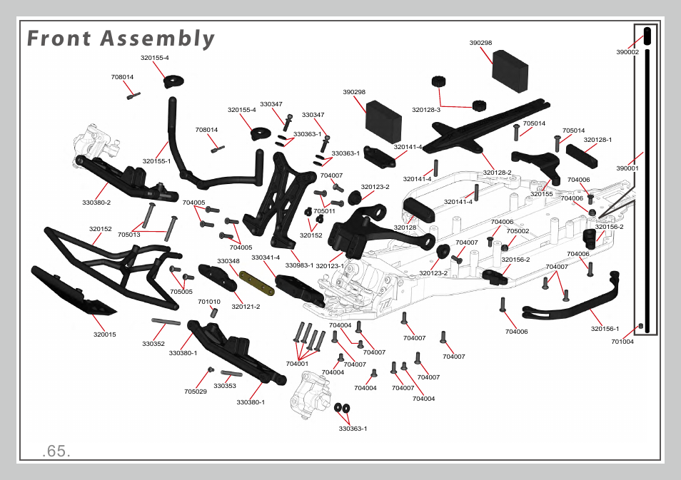 Front assembly | Team Durango DESC210R User Manual | Page 65 / 80
