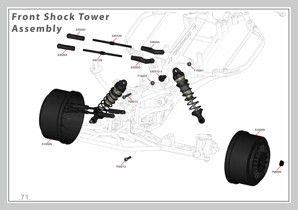 Front shock tower assembly | Team Durango DESC210R User Manual | Page 71 / 80